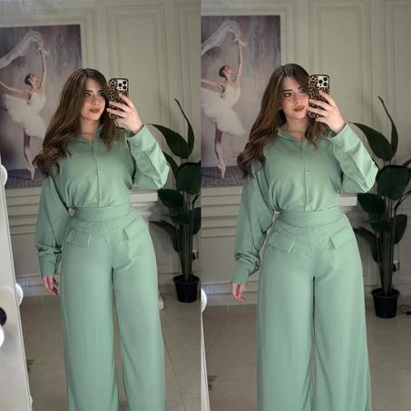 طقم قطعتين بكريب روزا ممتاز