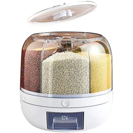 مخزن الحبوب الدوار هو حل مثالي لتنظيم وتخزين مختلف أنواع الحبوب والمواد الغذائية في المطبخ