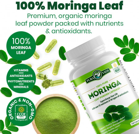 PURA VIDA MORINGA Capsules 120ct. 500mg Caps.