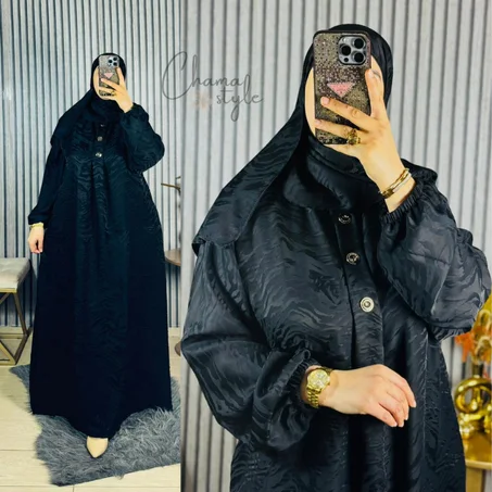 عباية بالشال حرير إماراتي راقية