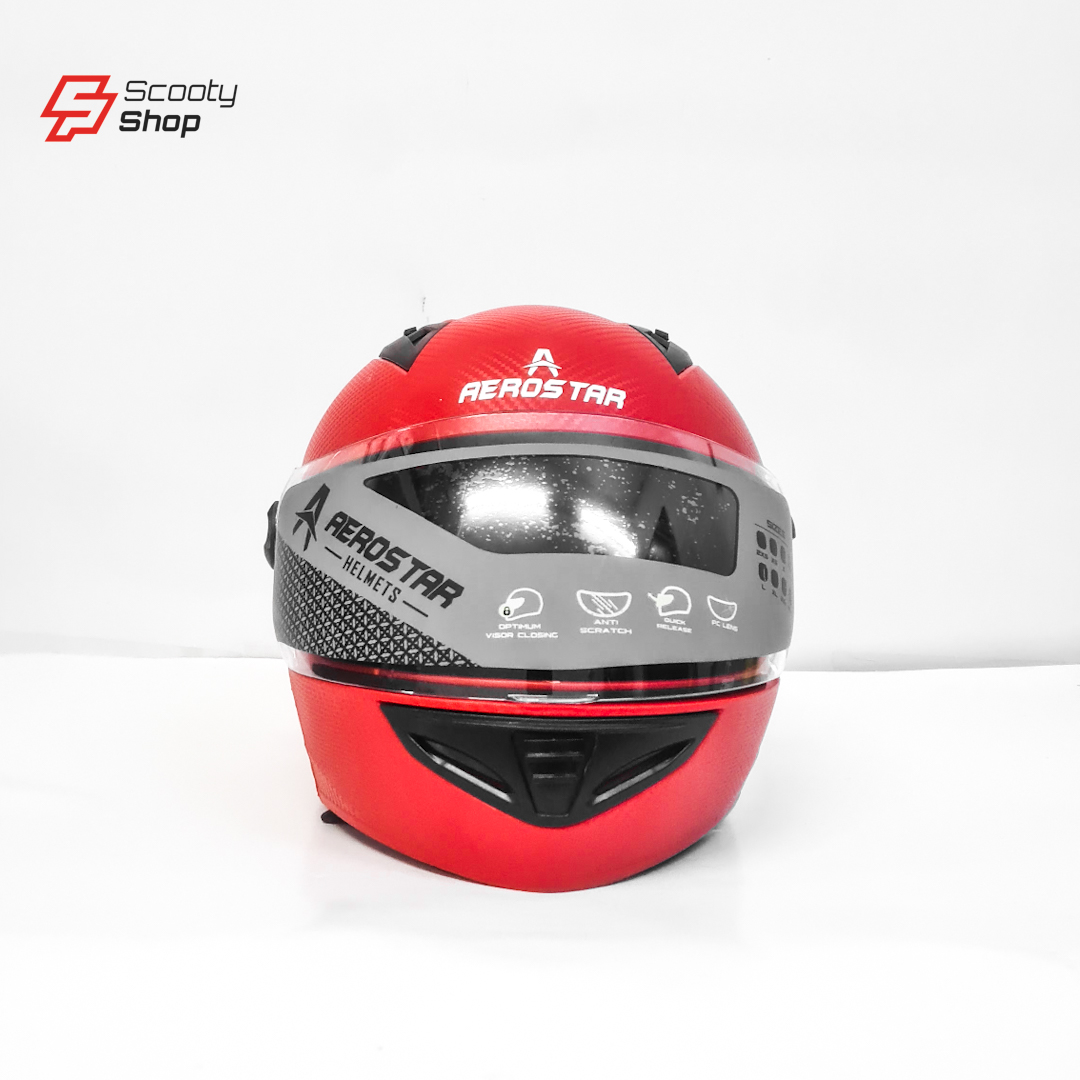 Casque AeroStar Carbon+ Intégrale Réglabe - Rouge