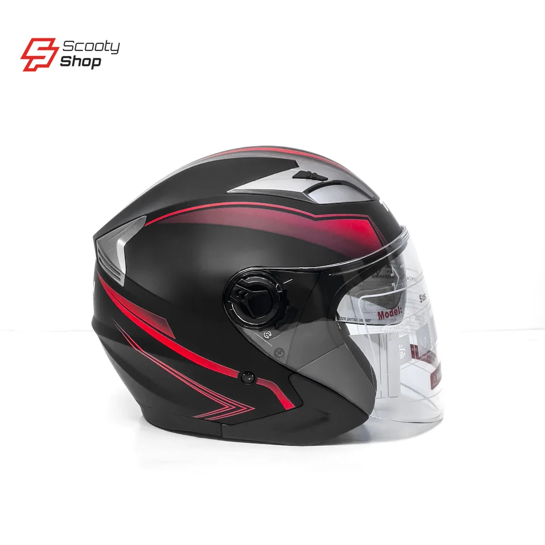 Casque TNN Demi - Rouge Noir