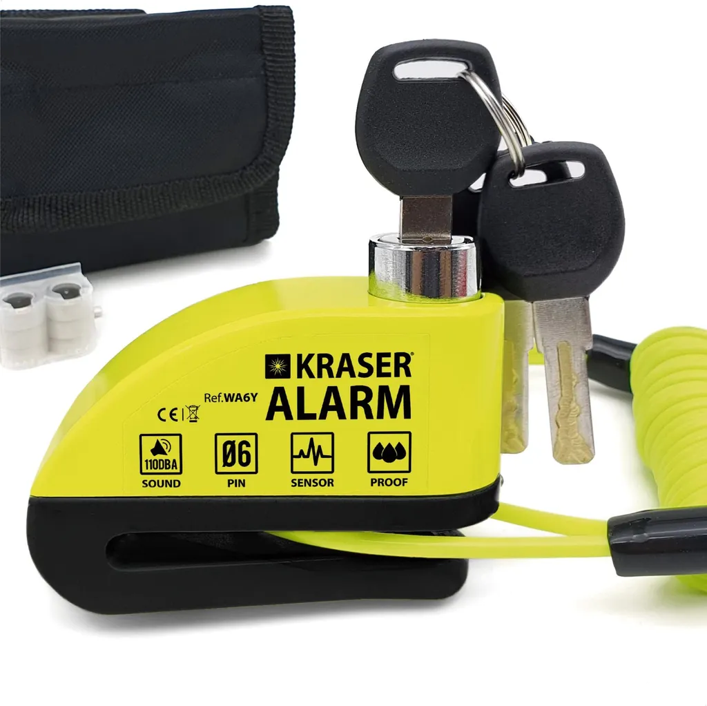 KRASER KR6Y Antivol de disque de frein avec alarme 110dB