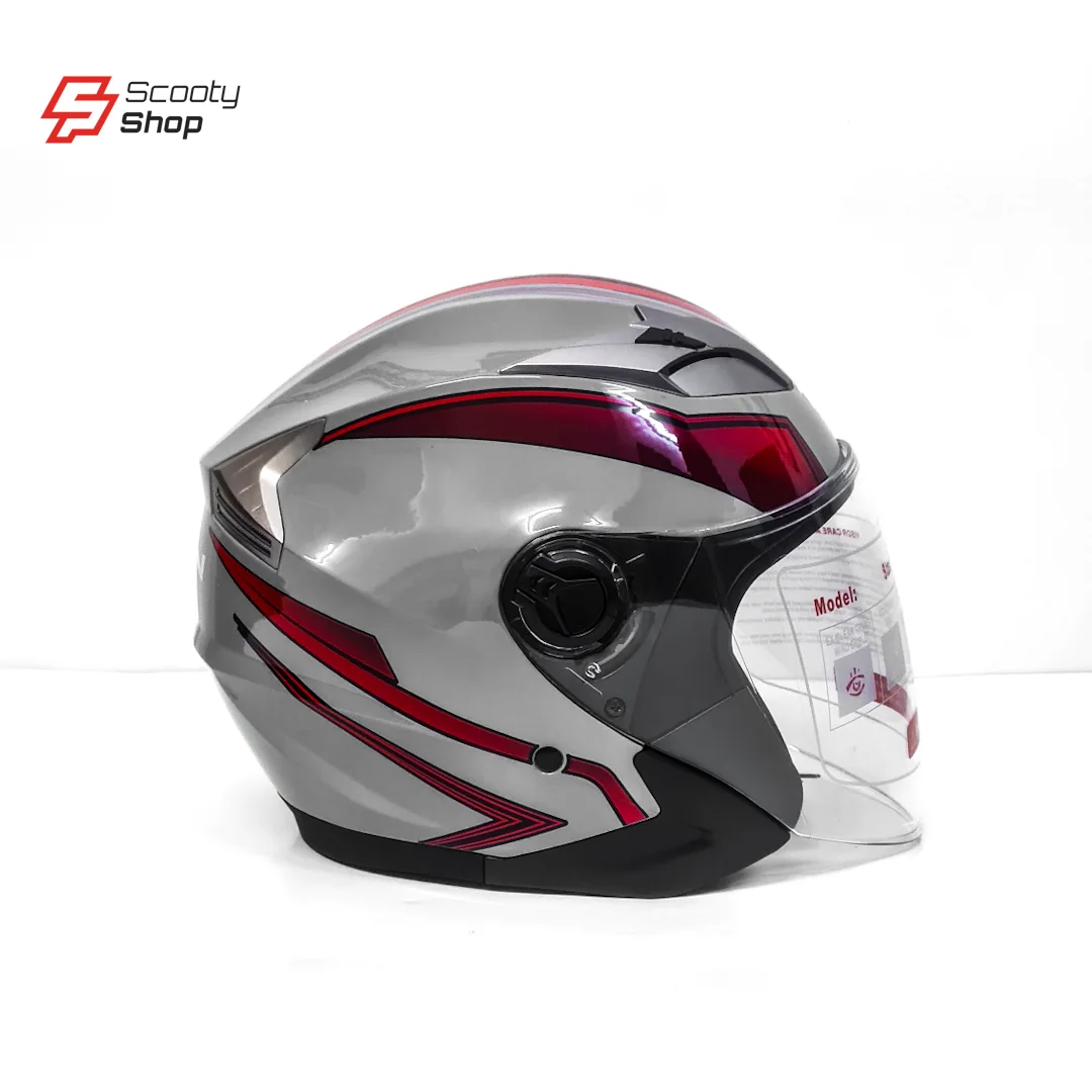 Casque TNN Demi - Gris/Rouge
