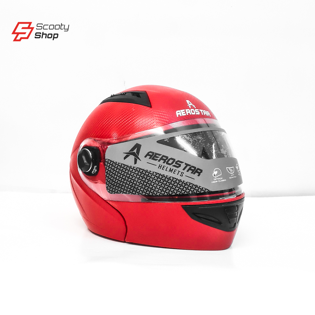 Casque AeroStar Carbon+ Intégrale Réglabe - Rouge