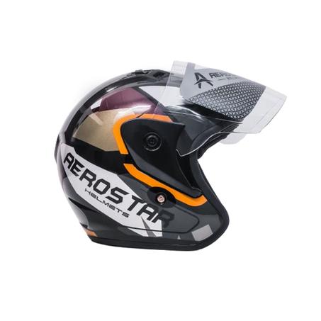 Casque AeroStar Mi-Visage avec Visière - Orange