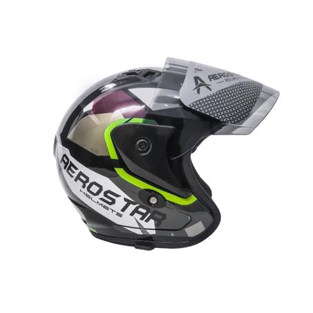 Casque AeroStar Mi-Visage avec Visière - Vert