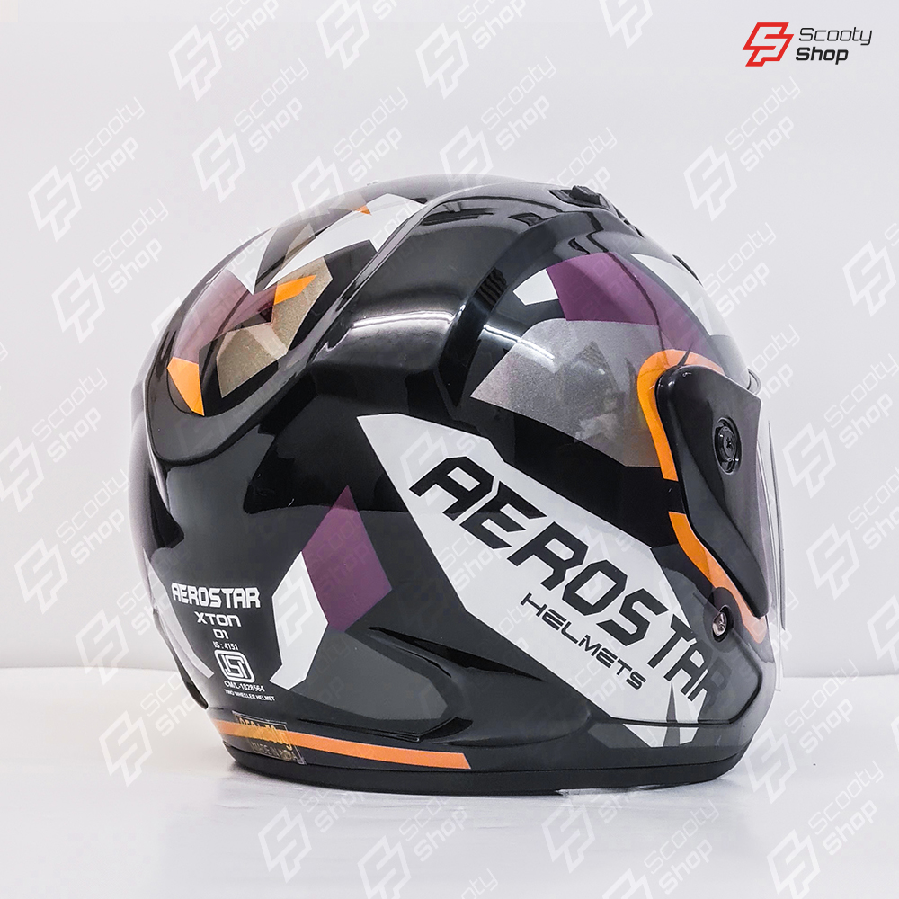 Casque AeroStar Mi-Visage avec Visière - Orange