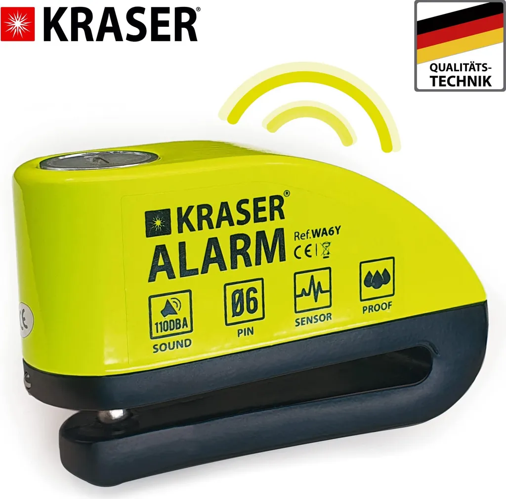 KRASER KR6Y Antivol de disque de frein avec alarme 110dB