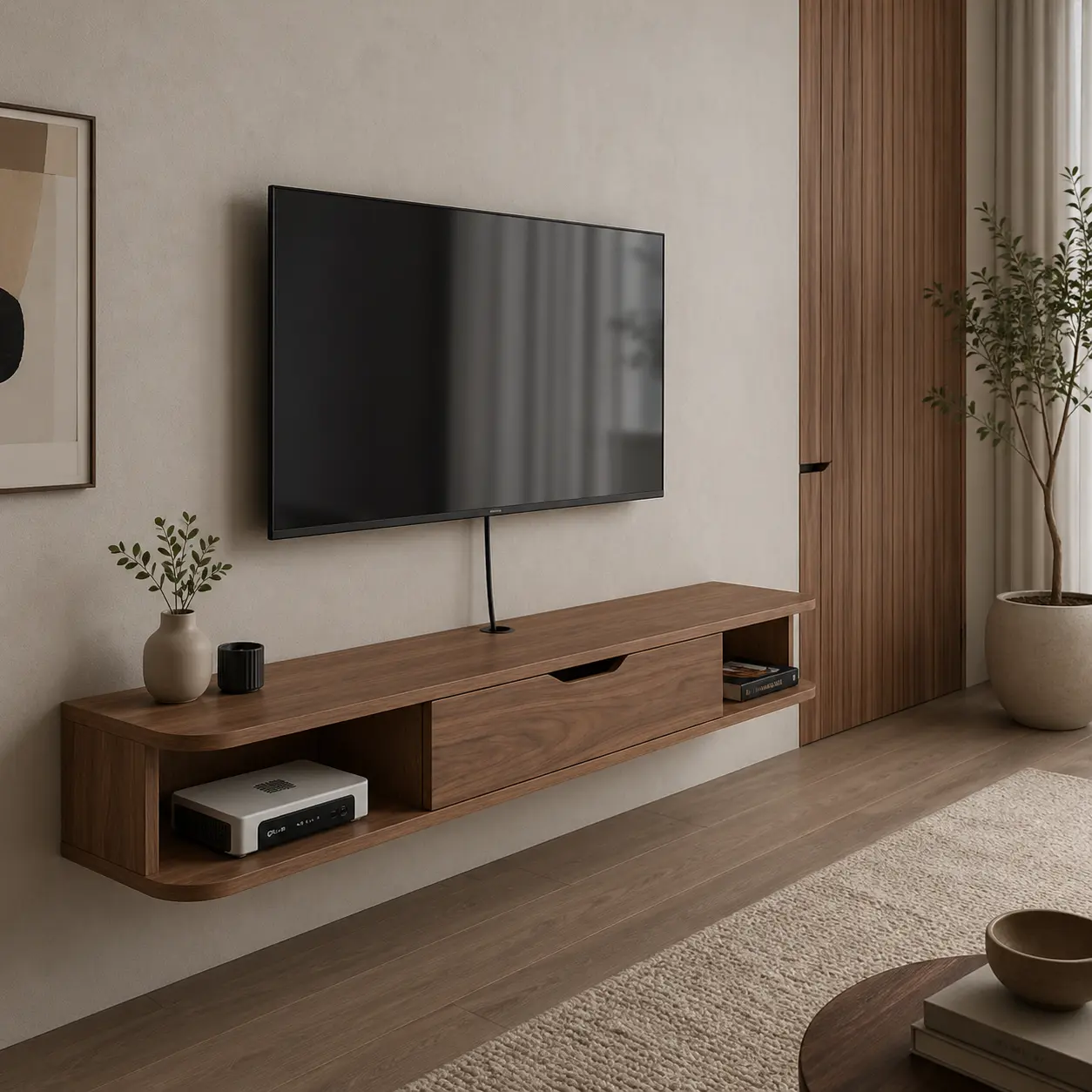 Meuble TV Mural Suspendu - Design Moderne