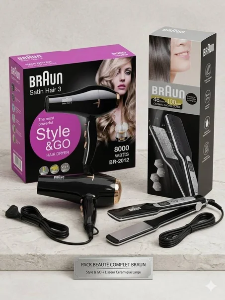 Pack Braun Lisseur noir + Séchoir