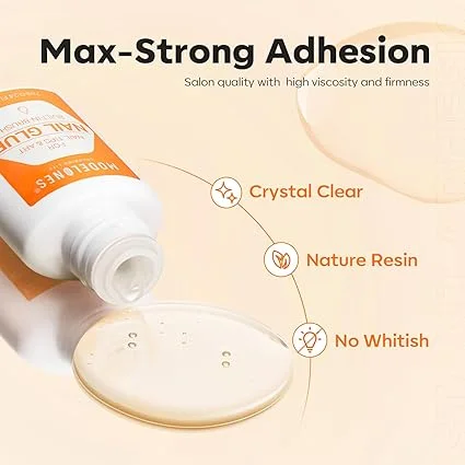 Modelones Nail Glue for Press Ons Nails Glue Strong 2pcs 14ml Nails Tips Glue Brush On Nails Glue Long Lasting Adhesive Nail Glue NO Cure