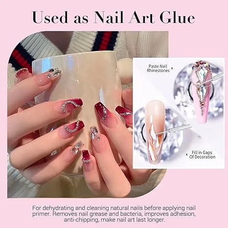 مجموعة AZUREBEAUTY 3 Pcs Gel Nail Glue هي مجموعة من الغراء الشفاف للأظافر