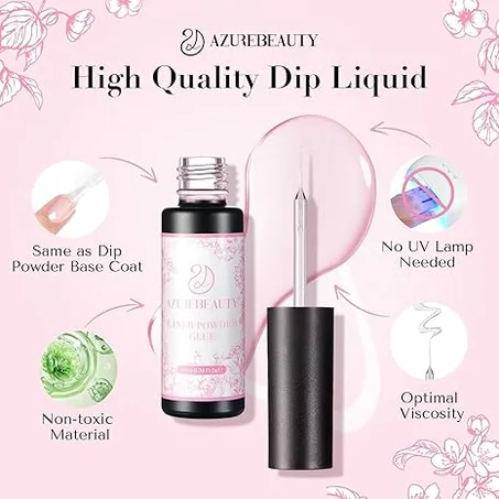 مجموعة AZUREBEAUTY 3 Pcs Gel Nail Glue هي مجموعة من الغراء الشفاف للأظافر