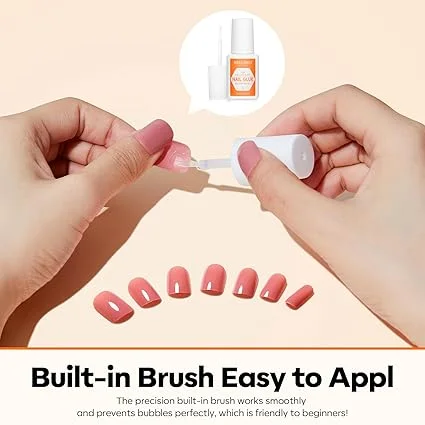 Modelones Nail Glue for Press Ons Nails Glue Strong 2pcs 14ml Nails Tips Glue Brush On Nails Glue Long Lasting Adhesive Nail Glue NO Cure