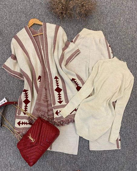 Ensemble 3 pièces en laine fine de haute qualité