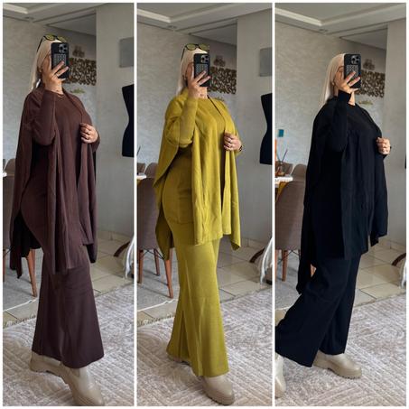 Ensemble 3 pièces en maille premium