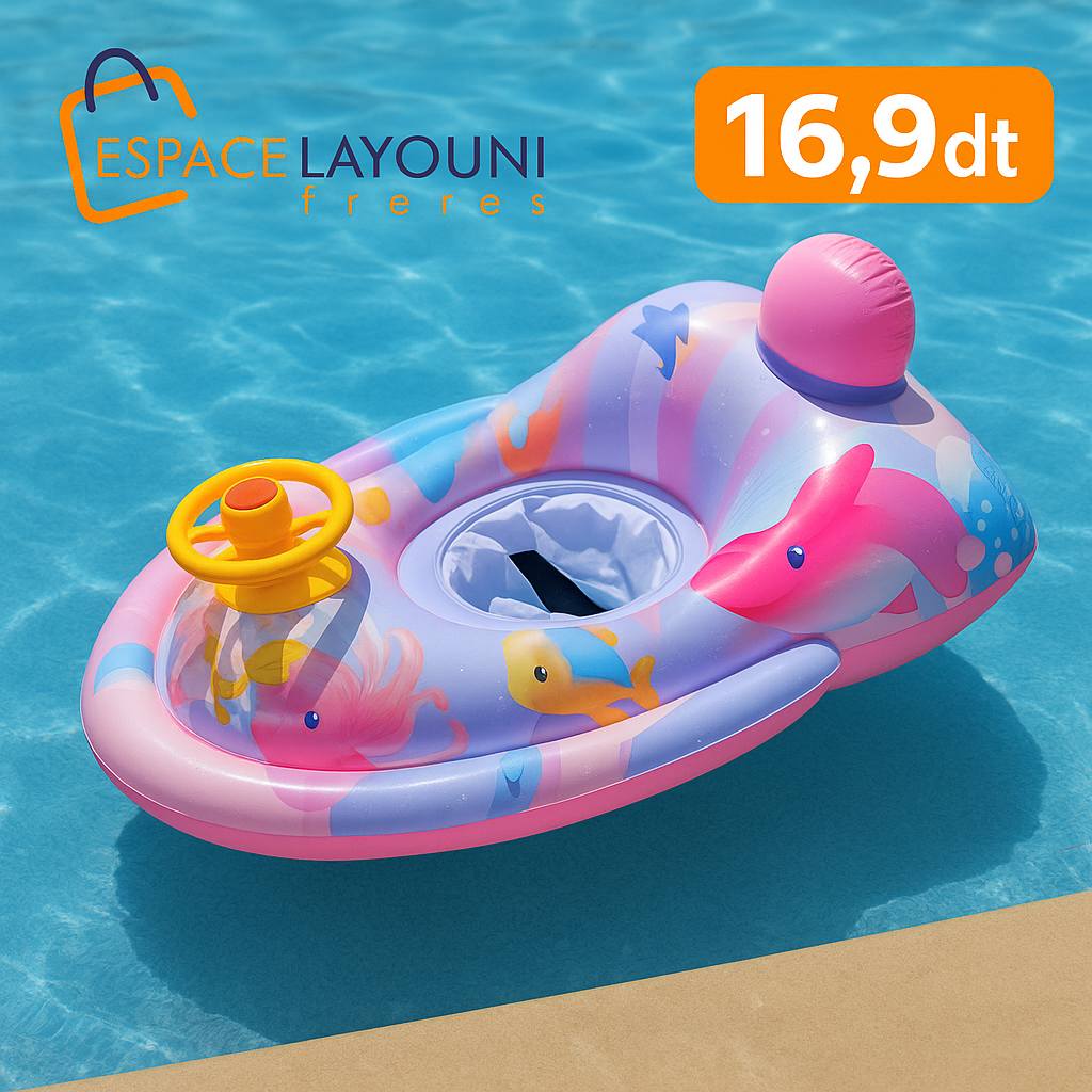 Bouée Bébé avec Volant – Modèles Bateau Dauphin & Éléphant 🐘🐬