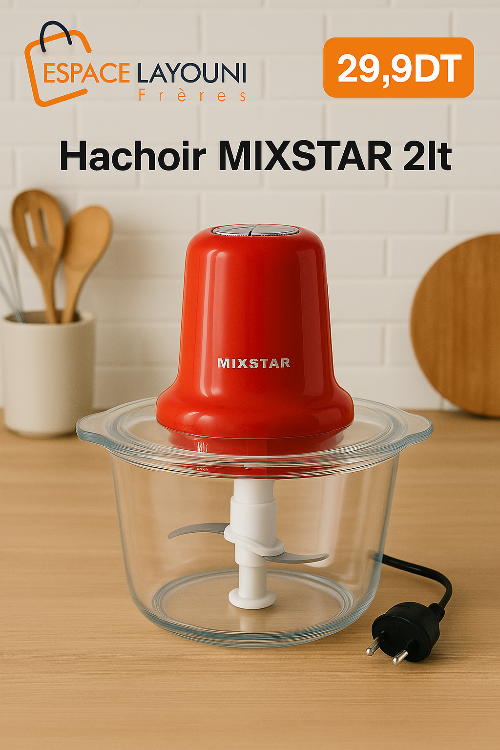 Hachoir Mixstar Plastique 2 Litre