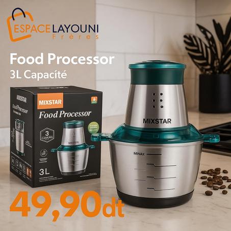 Hachoir de Cuisine MIXSTAR - Capacité 3L ✨
