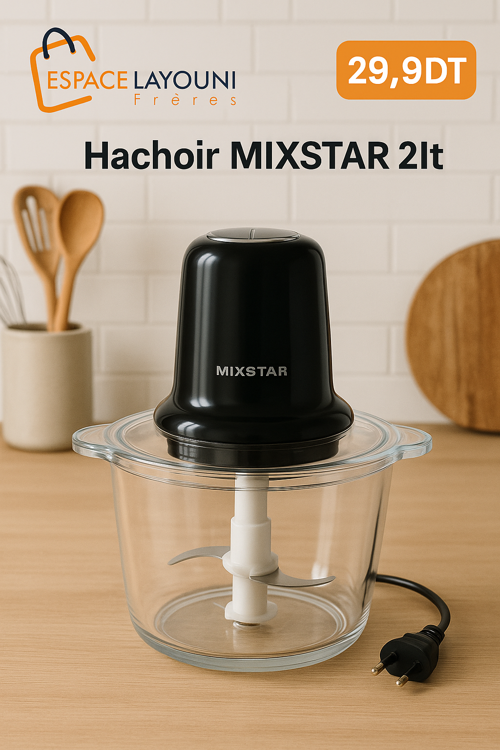 Hachoir Mixstar Plastique 2 Litre
