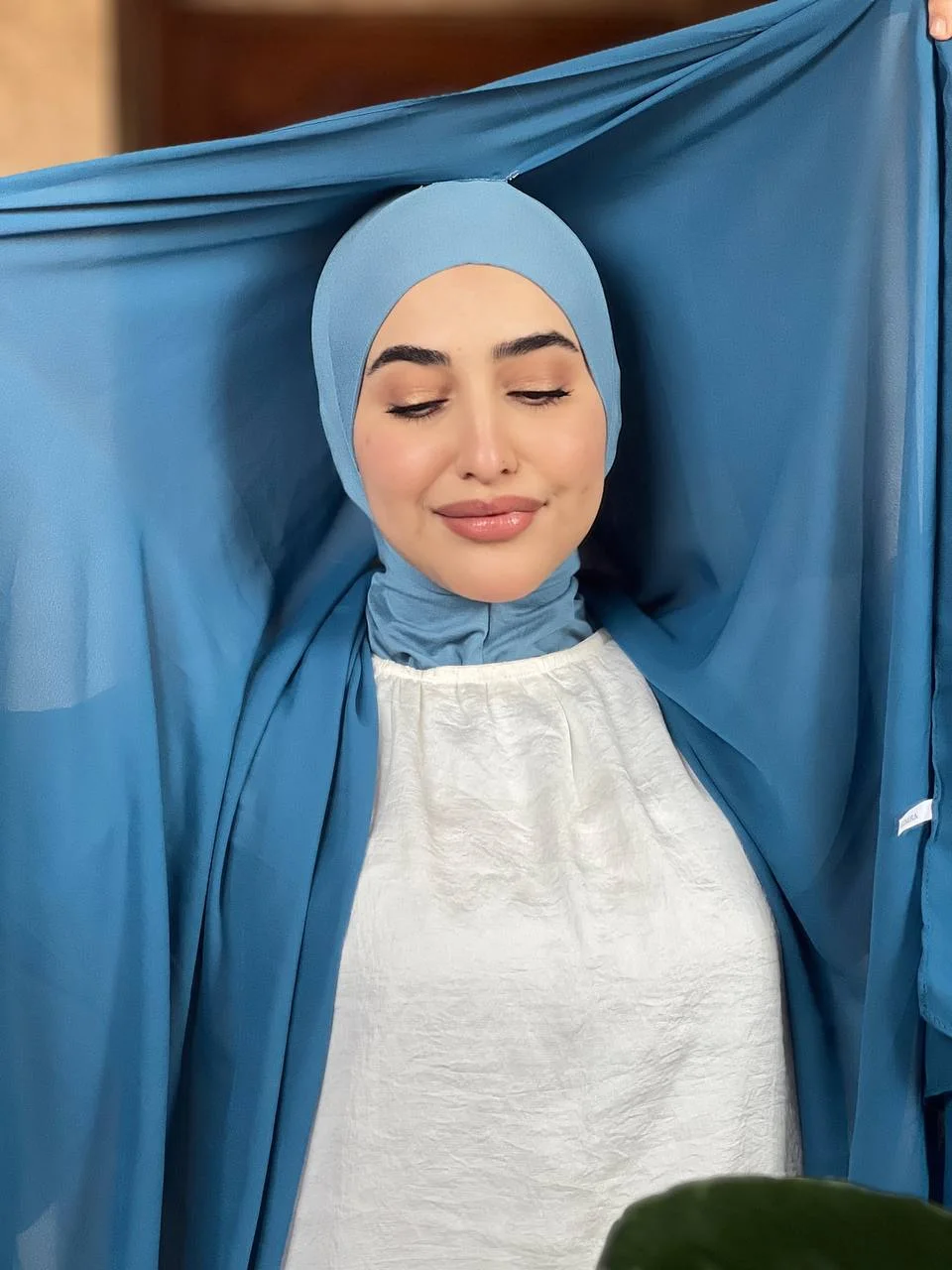 حجاب بالبوني (أزرق فاتح)