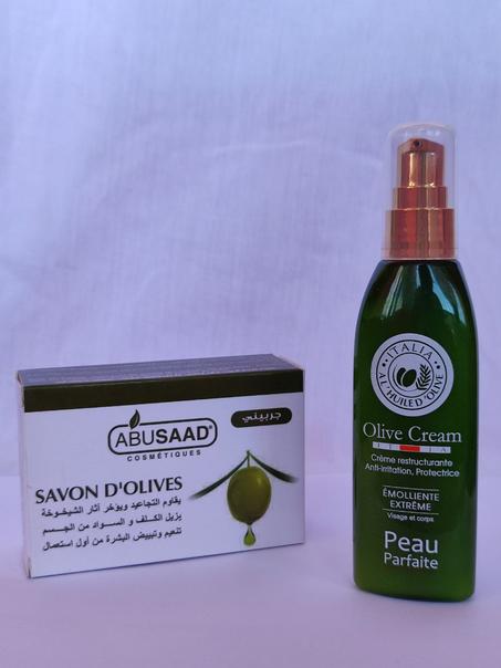 crème et savon d'olive