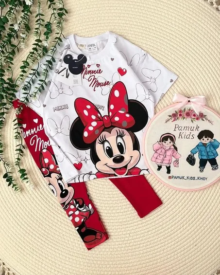 💮2025 طقم للبنات موضة الصيف Mini Mouse 💮