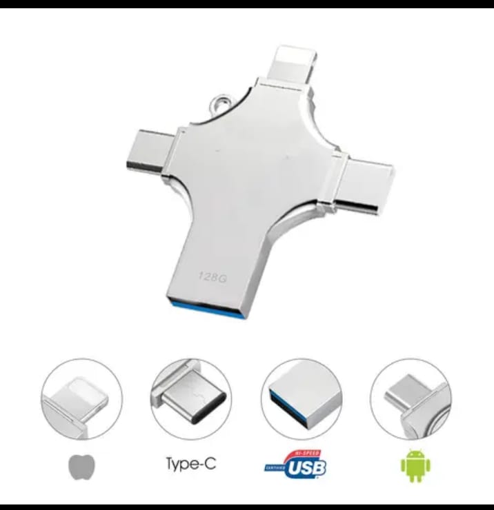 Clé USB 4 EN 1  Capacité 128GB