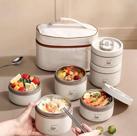 LUNCH BOX PRO – محفظة لحفظ الطعام 4 علب مختلفة المقاوم للصدأ