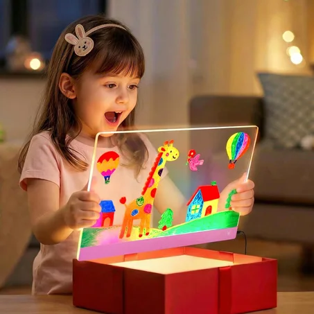لوحة رسم مضيئة بتقنية LED للأطفال والكبار