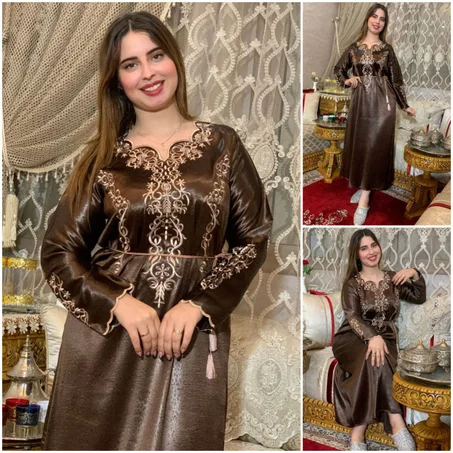 قفطان عصري مغربي لسنة 2022 مصمم من خامات عالية الجودة