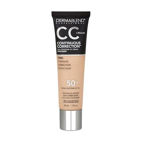 Dermablend Corrección continua Tone-Evening CC Cream Foundation SPF 50+, base de maquillaje y corrector de color, sin aceite