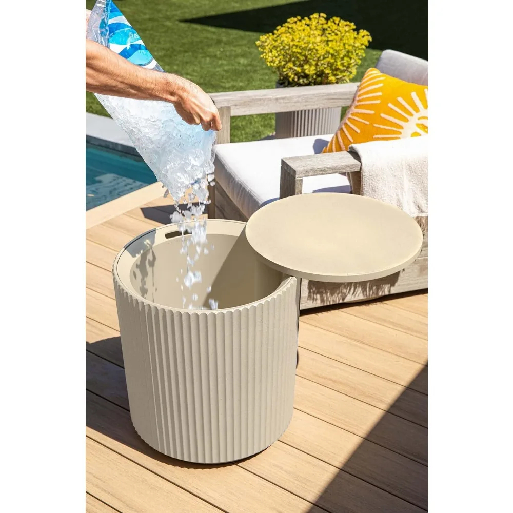 Outdoor Cooler Side Table - 2 in 1 Decor