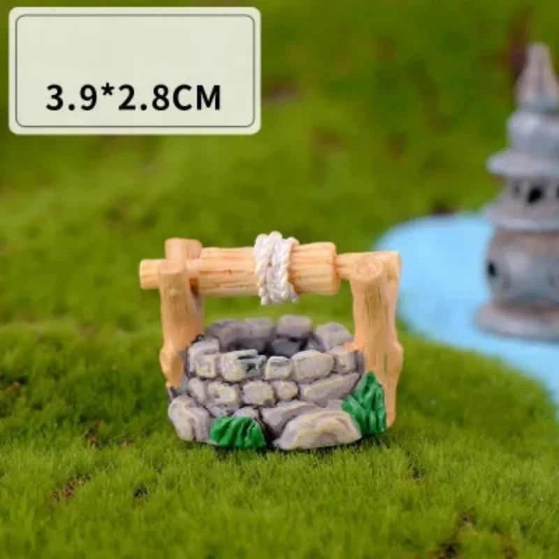 1Pcs Garden Mini Water Well Figurines Miniature Craft DIY