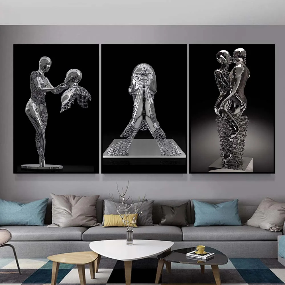 Abstract Metal Statue Wall Art Poster