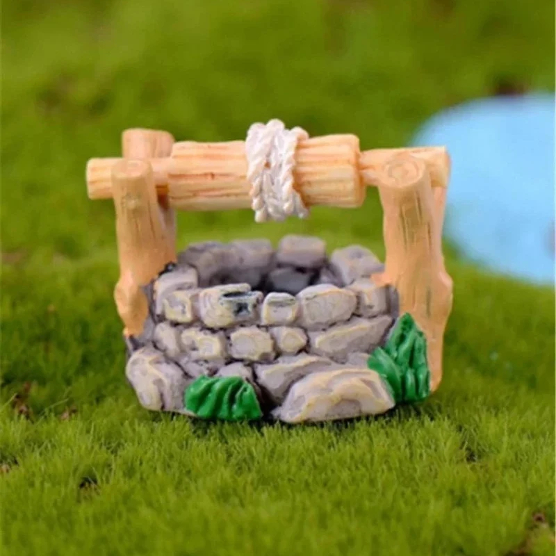 1Pcs Garden Mini Water Well Figurines Miniature Craft DIY