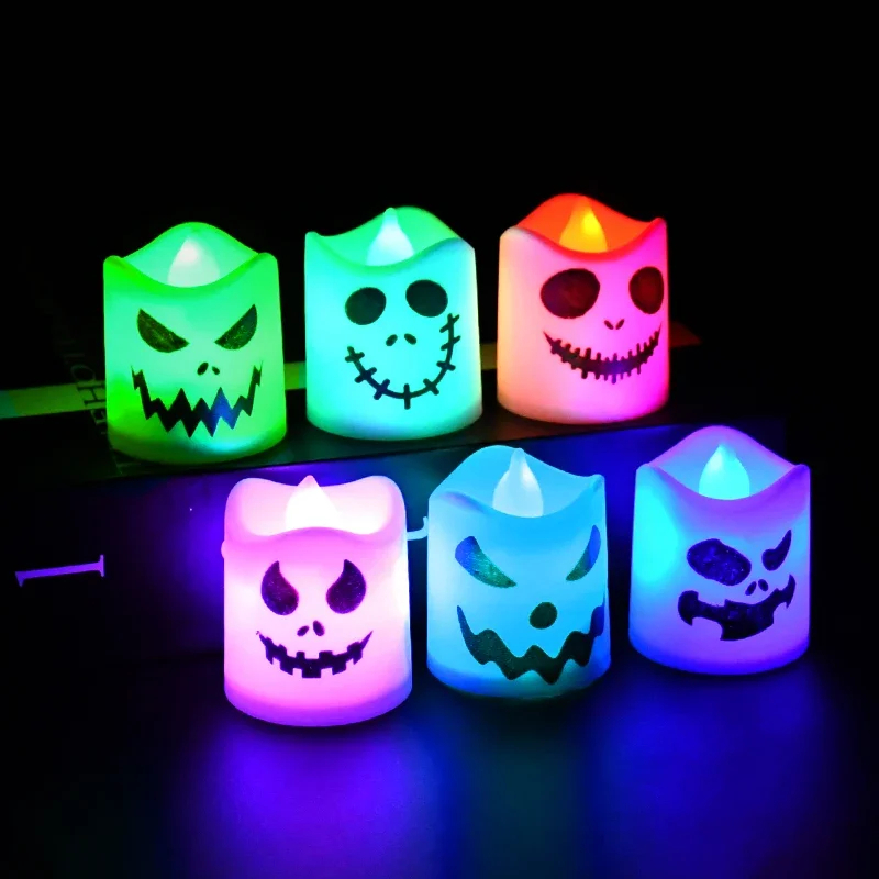 Led Halloween Ghost Pumpkin Candle Decor