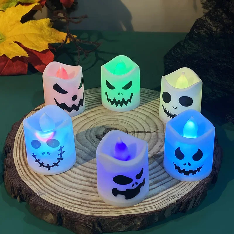 Led Halloween Ghost Pumpkin Candle Decor