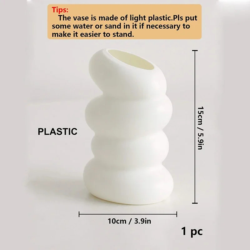 Plastic Spiral White Vase Nordic