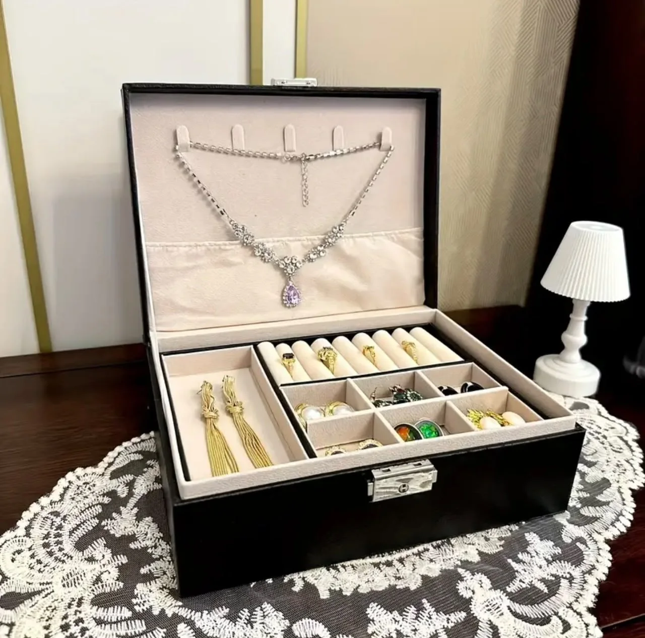 💎Boîte à Bijoux Multifonction – Élégance, Organisation & Sécurité 🔐✨