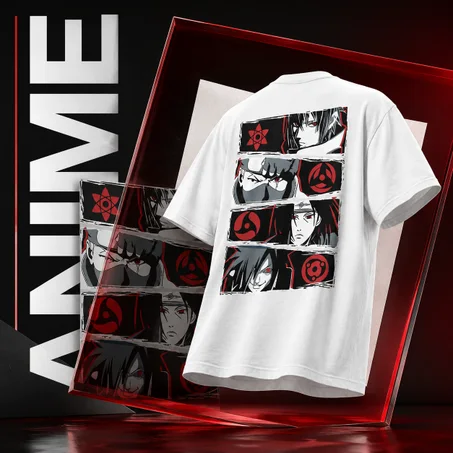 Naruto Uchiha Clan White Anime T-Shirt
