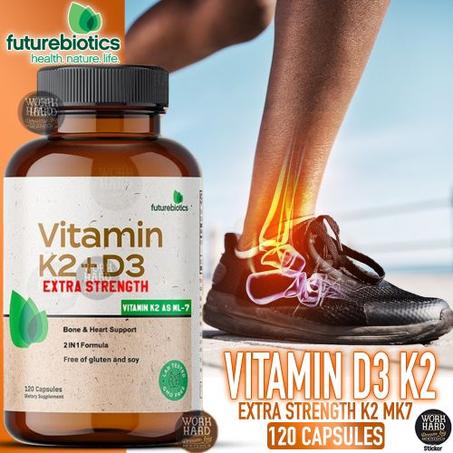 فيتامين K2 + D3، قوة إضافية، 10000 وحدة دولية من فيتامين د و120 ميكروغرام من فيتامين ك2