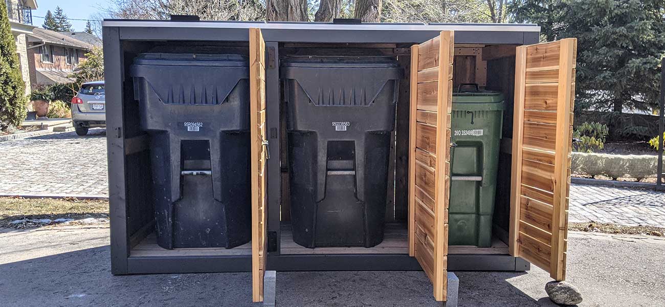 Large Triple Bin Shed - Opening Lids