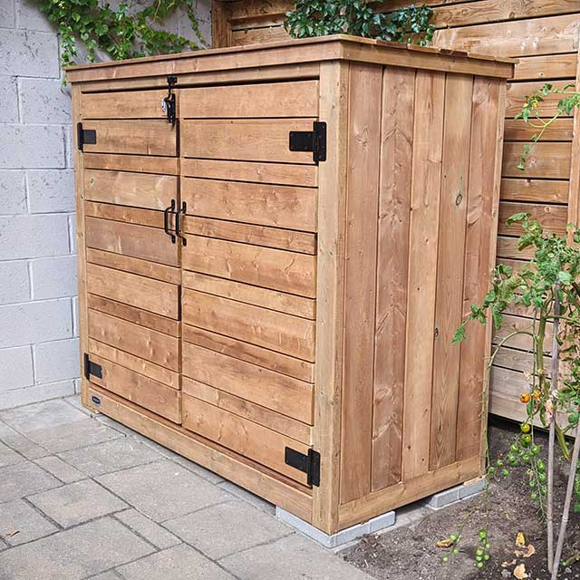 Large Pressure Treated Triple Bin Shed