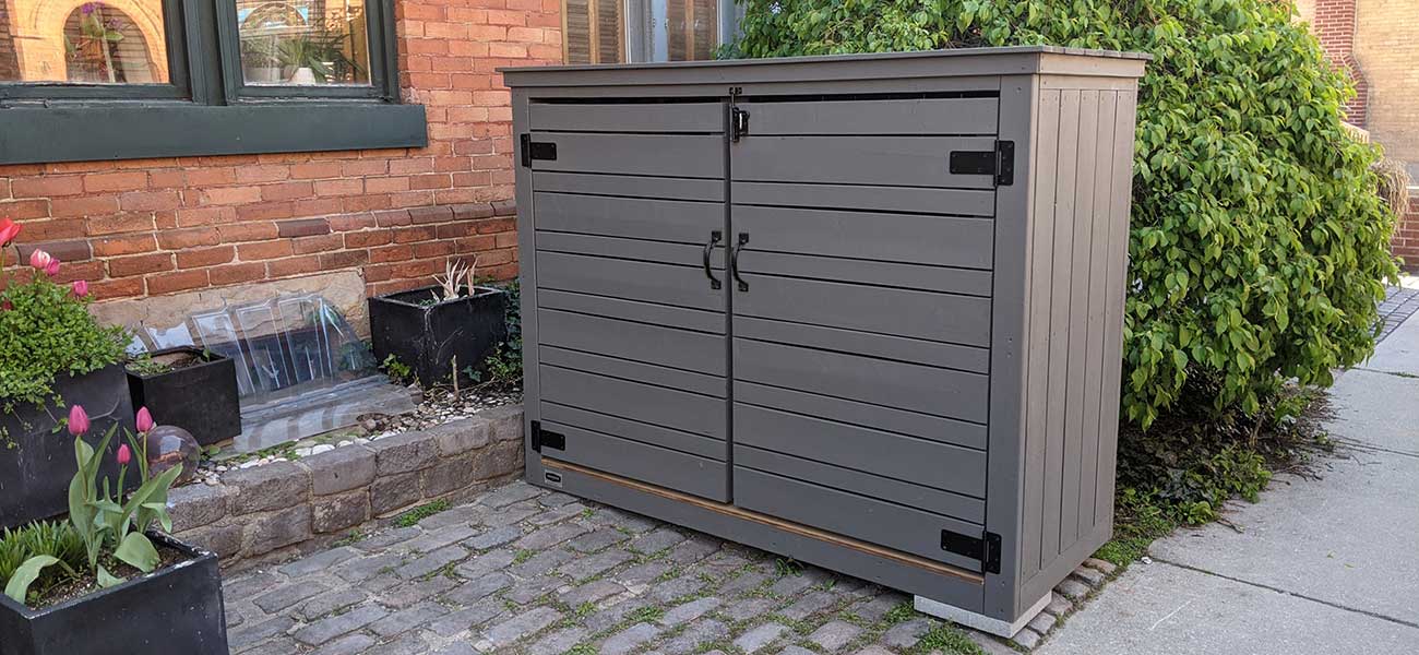 Large Pressure Treated Triple Bin Shed (Stained)