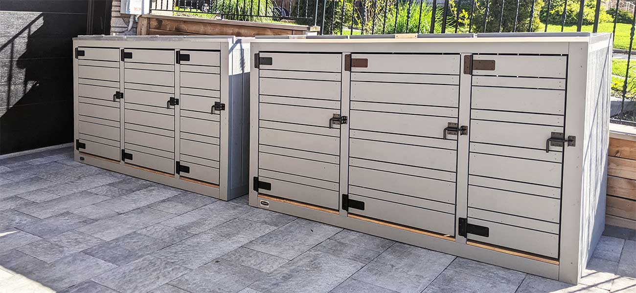 Large Triple Bin Shed - Opening Lids