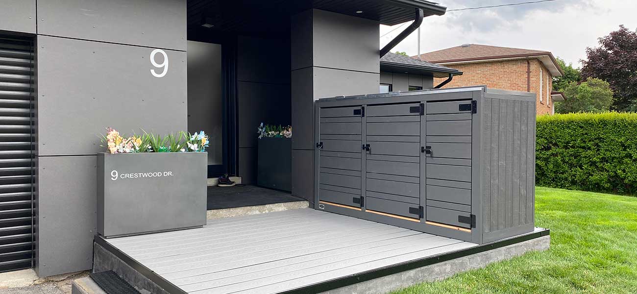 Large Triple Bin Shed - Opening Lids