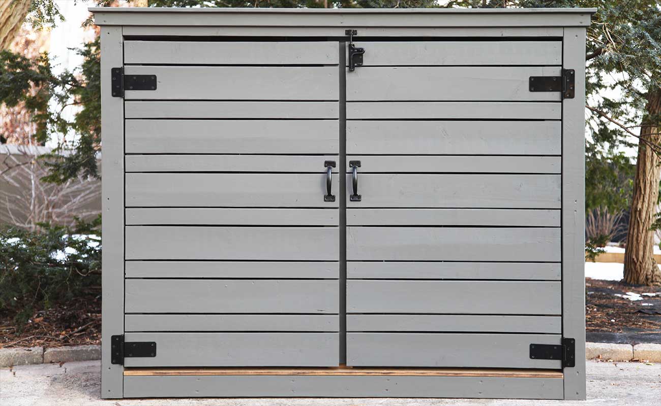 Large Pressure Treated Triple Bin Shed (Stained)