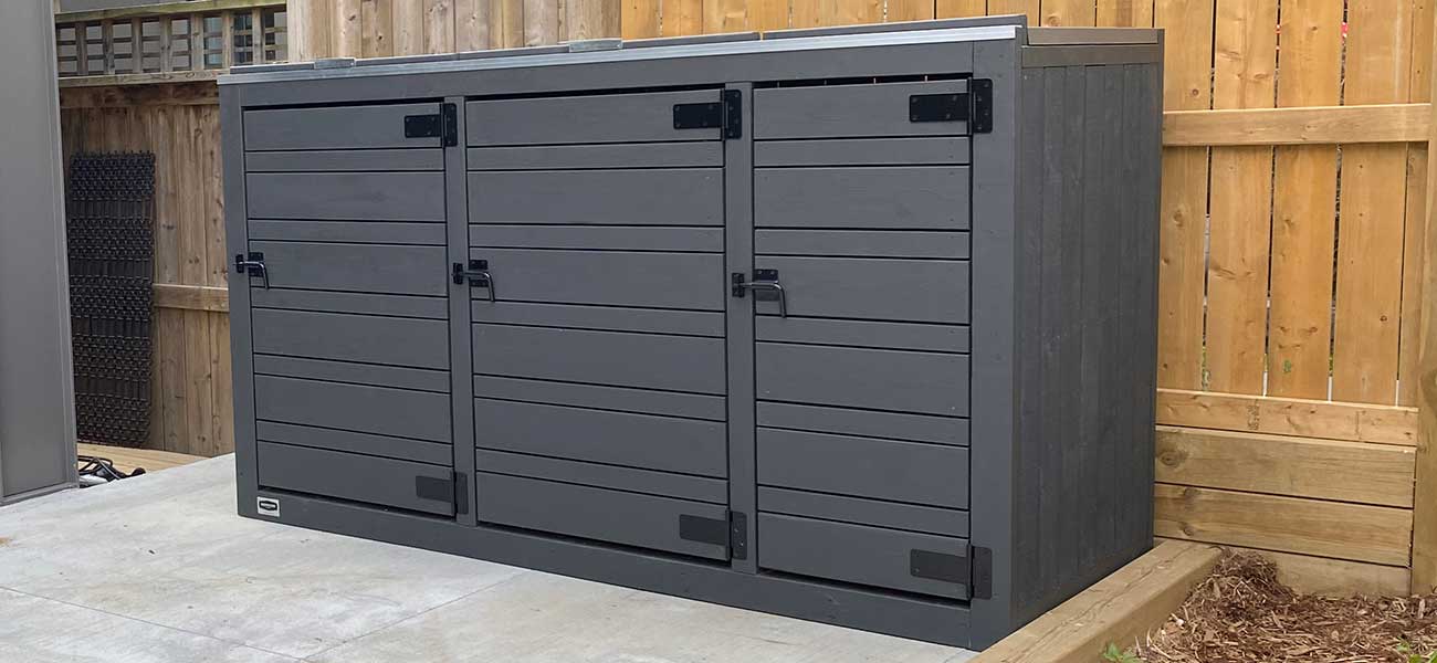 Large Triple Bin Shed - Opening Lids